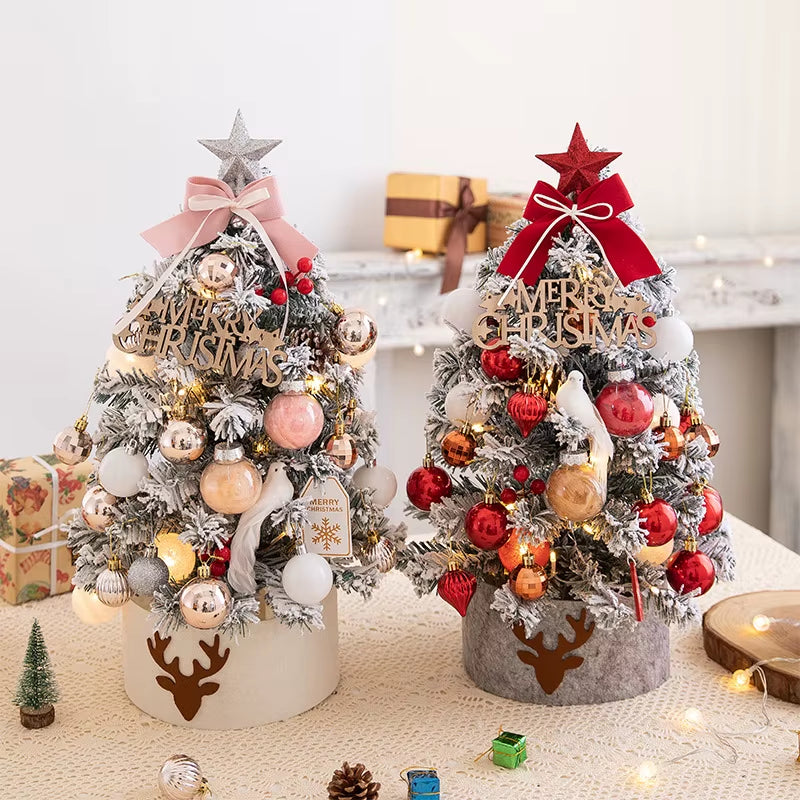 45/60Cm DIY Christmas Tree with LED Light Mini Desktop Tree Christmas Decoration New Year Gift Home Christmas Ornaments