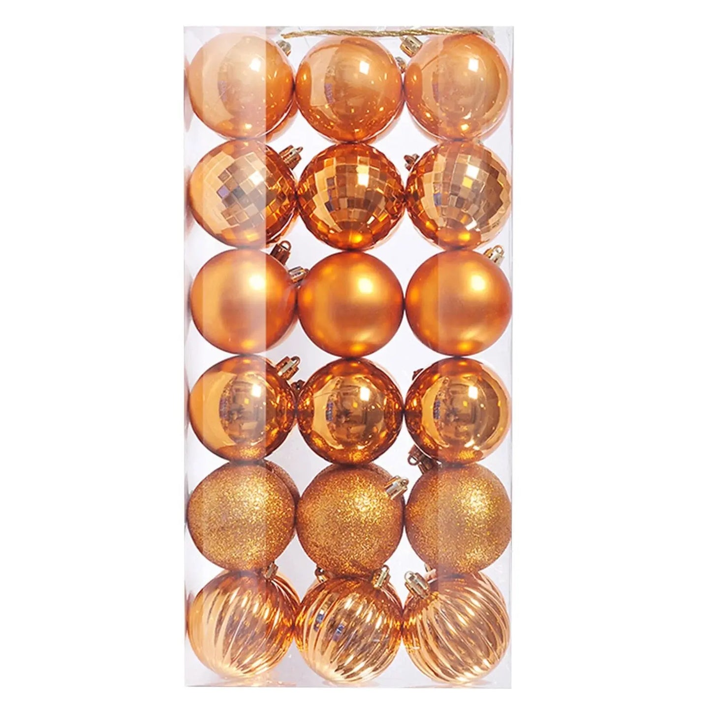 Christmas Ball Ornaments 6CM for Xmas Tree Christmas Decorations Shatterproof Set Hanging Ball (Orange, 2.36 Inches/6 Cm)