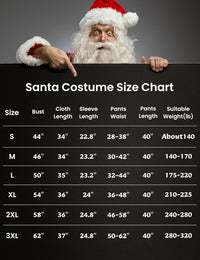 Men'S Deluxe Santa Suit 11Pc. Christmas Ultra Velvet Adult Santa Claus Costume