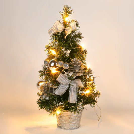 40CM Table LED Artificial Christmas Tree Decoration Light Pine Tree Mini Xmas Tree Christmas Decoration New Year 2024 Gift