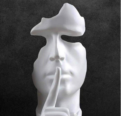 Creative Abstract Men Figurine Sculptures, Keep Silence Statue, Thinker Statue, Office Home Decor (White)