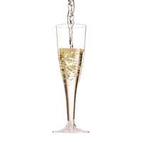 100 Pack Plastic Champagne Flutes, 5 Oz Clear Plastic Toasting Glasses, Disposable Wedding Party Cocktail Cups