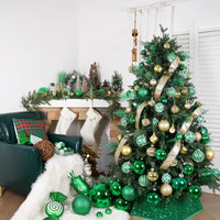 3.15" Christmas Ball Ornaments Glitter Shatterproof Christmas Tree Ornaments Sequin Xmas Hanging Balls Decorations for Wedding Party Holiday(Green, 12Pc-8Cm)