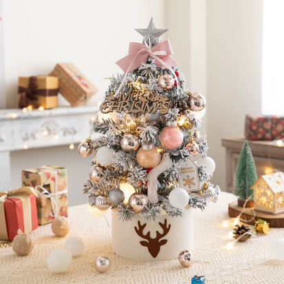 45/60Cm DIY Christmas Tree with LED Light Mini Desktop Tree Christmas Decoration New Year Gift Home Christmas Ornaments