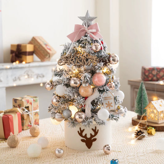 45/60Cm DIY Christmas Tree with LED Light Mini Desktop Tree Christmas Decoration New Year Gift Home Christmas Ornaments