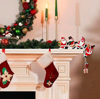 1/2X Christmas Door Frame Decoration Santa Claus Wooden Home UK