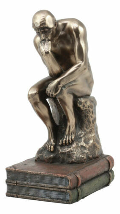 Auguste Rodin Le Penseur the Thinker Sitting on Books Statue the Poet Figurine