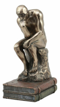 Auguste Rodin Le Penseur the Thinker Sitting on Books Statue the Poet Figurine