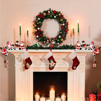 1/2X Christmas Door Frame Decoration Santa Claus Wooden Home UK