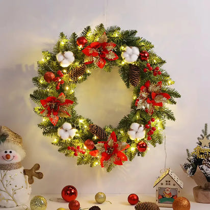 40Cm Home Front Door Fall Wreaths Pine Con Artificial Wreath Harvest Autumn Door Wreath Christmas New Years Home Hanging Decor
