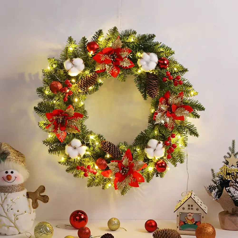 40Cm Home Front Door Fall Wreaths Pine Con Artificial Wreath Harvest Autumn Door Wreath Christmas New Years Home Hanging Decor