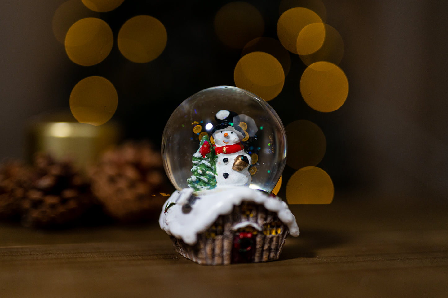 Christmas Snow Globe Decoration Ornament LED Santa Figure Light Snowman Xmas