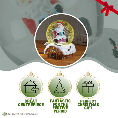 Christmas Snow Globe Decoration Ornament LED Santa Figure Light Snowman Xmas