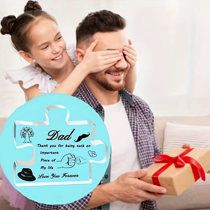 Dad Gifts Acrylic Block Puzzle Decorations for Dad Gifts for Dad from Daughter Son Christmas Birthday Gifts for Dad