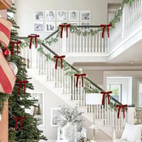 Red Velvet Christmas Bows – Set of 12 Premade Holiday Bows for Wreaths, Christmas Tree, Garland, Gift Wrapping, Indoor & Outdoor Decorations