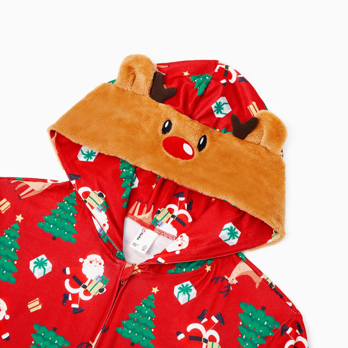 Christmas Pajamas for Men Family Matching Pajamas One Piece Red Reindeer Holiday Pjs with Socks Couples Christmas Pajamas Men XL