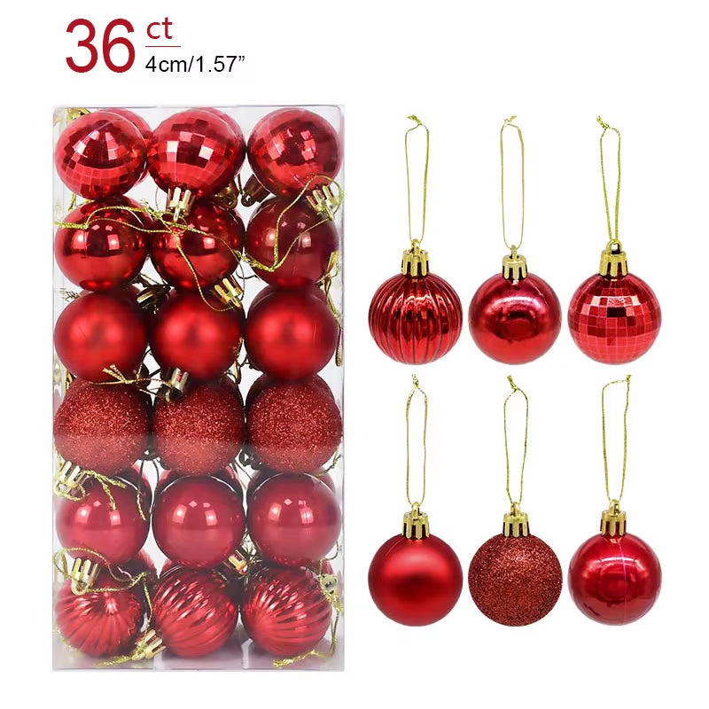 1Box Christmas Balls Christmas Tree Ornaments Ball Xmas Hanging Tree Pendants Home Party Decor 2026 New Year Gift Noel Navidad