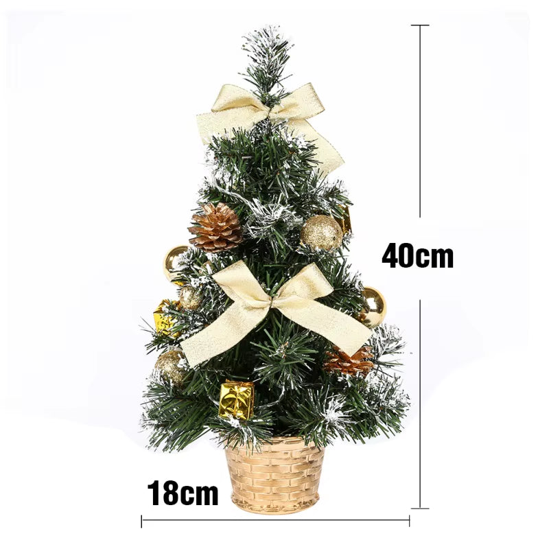 40CM Table LED Artificial Christmas Tree Decoration Light Pine Tree Mini Xmas Tree Christmas Decoration New Year 2024 Gift