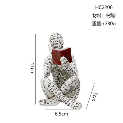Nordic Modern Reading Woman Statue Nordic Art Thinker Resin Statue Thinker Desktop Sculptures Reading Woman Home Home Sculpture