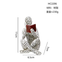 Nordic Modern Reading Woman Statue Nordic Art Thinker Resin Statue Thinker Desktop Sculptures Reading Woman Home Home Sculpture