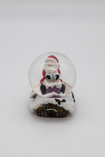 Christmas Snow Globe Decoration Ornament LED Santa Figure Light Snowman Xmas