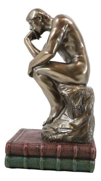Auguste Rodin Le Penseur the Thinker Sitting on Books Statue the Poet Figurine