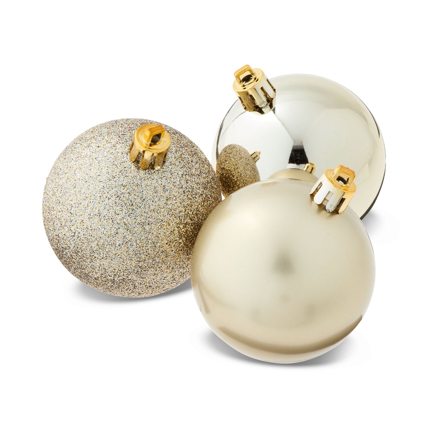 24-Count Champagne Shatterproof Ball Christmas Ornaments, 2.36 In, by