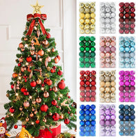 1Box Christmas Balls Christmas Tree Ornaments Ball Xmas Hanging Tree Pendants Home Party Decor 2026 New Year Gift Noel Navidad