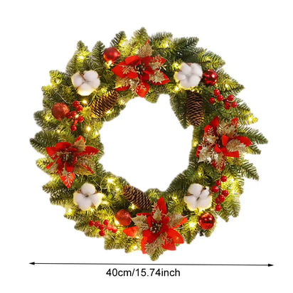40Cm Home Front Door Fall Wreaths Pine Con Artificial Wreath Harvest Autumn Door Wreath Christmas New Years Home Hanging Decor