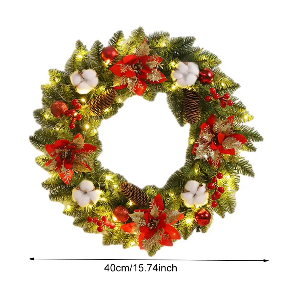 40Cm Home Front Door Fall Wreaths Pine Con Artificial Wreath Harvest Autumn Door Wreath Christmas New Years Home Hanging Decor
