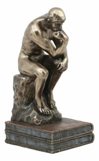 Auguste Rodin Le Penseur the Thinker Sitting on Books Statue the Poet Figurine