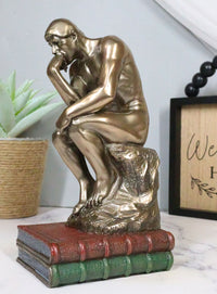 Auguste Rodin Le Penseur the Thinker Sitting on Books Statue the Poet Figurine