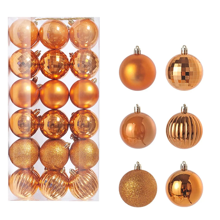 Christmas Ball Ornaments 6CM for Xmas Tree Christmas Decorations Shatterproof Set Hanging Ball (Orange, 2.36 Inches/6 Cm)