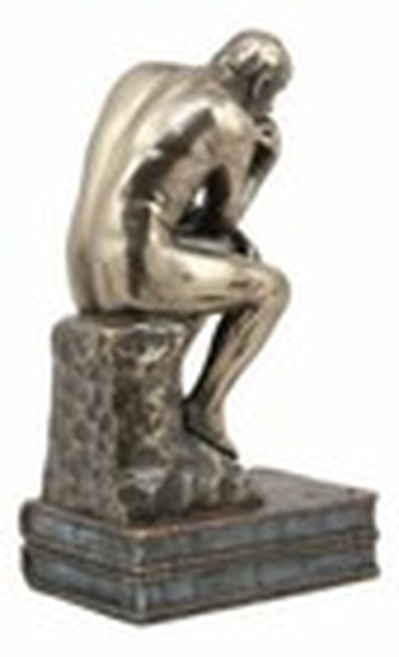 Auguste Rodin Le Penseur the Thinker Sitting on Books Statue the Poet Figurine