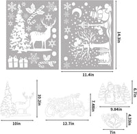 Xmas Window Clings Decoration, 141 Static Snow Flakes Stickers Merry Christmas Window Decals for Christmas Party Supplies (8 Sheets)