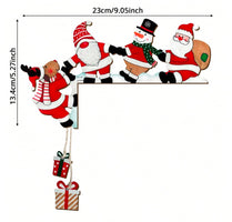 1/2X Christmas Door Frame Decoration Santa Claus Wooden Home UK