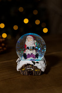 Christmas Snow Globe Decoration Ornament LED Santa Figure Light Snowman Xmas