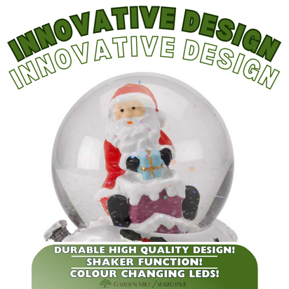 Christmas Snow Globe Decoration Ornament LED Santa Figure Light Snowman Xmas