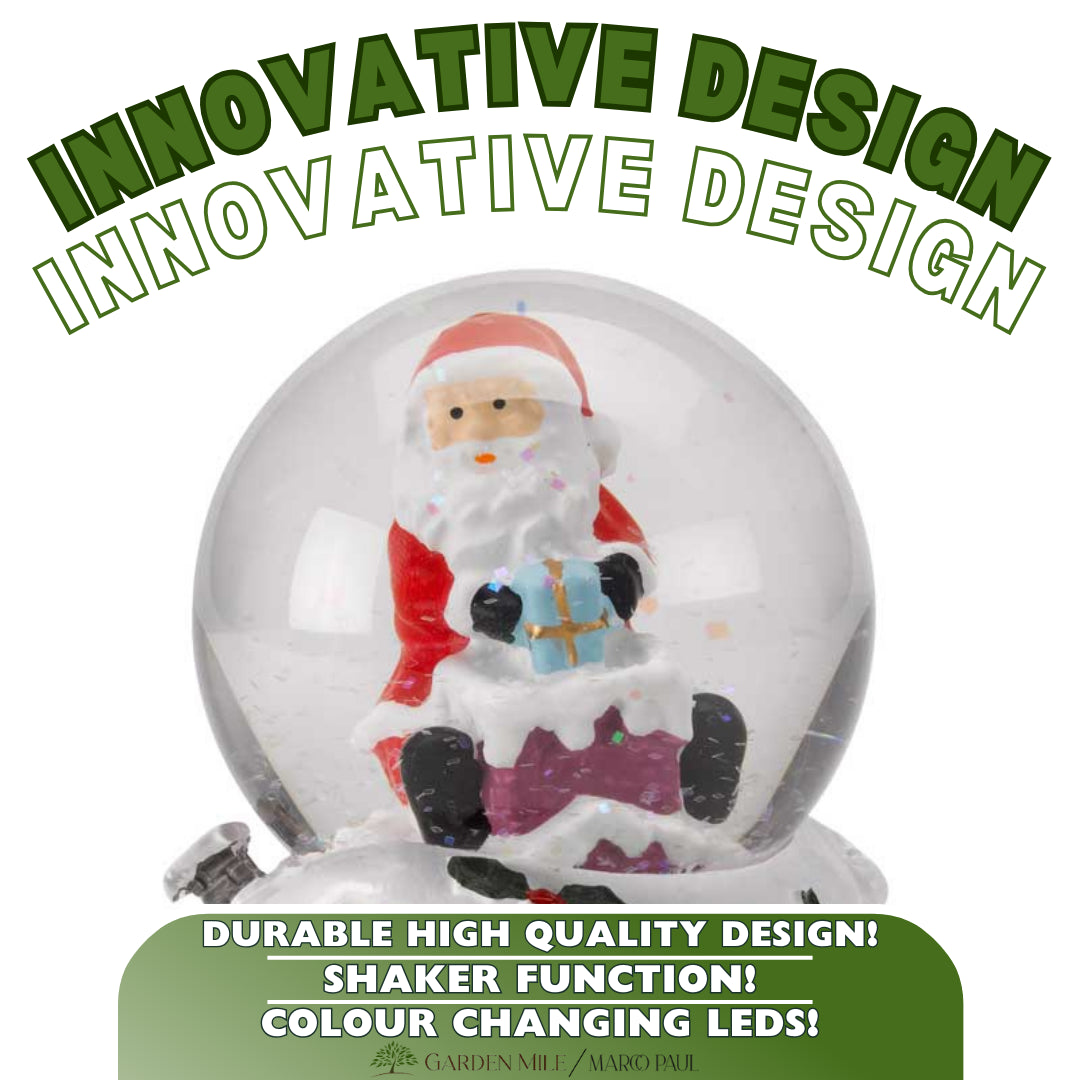Christmas Snow Globe Decoration Ornament LED Santa Figure Light Snowman Xmas