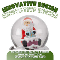 Christmas Snow Globe Decoration Ornament LED Santa Figure Light Snowman Xmas