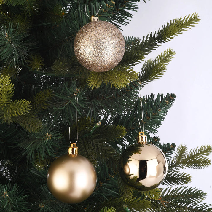 24-Count Champagne Shatterproof Ball Christmas Ornaments, 2.36 In, by