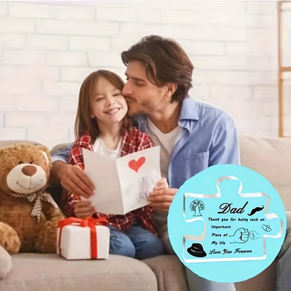 Dad Gifts Acrylic Block Puzzle Decorations for Dad Gifts for Dad from Daughter Son Christmas Birthday Gifts for Dad
