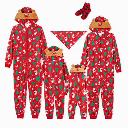 Christmas Pajamas for Men Family Matching Pajamas One Piece Red Reindeer Holiday Pjs with Socks Couples Christmas Pajamas Men XL