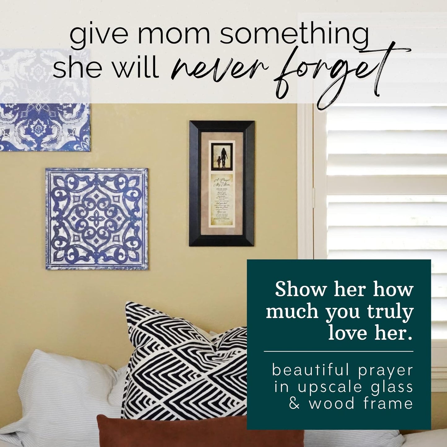 a Prayer for My Mom Wood Wall Art Frame Plaque | 8 Inches X 16 Inches | Hanger for Hanging | Dear God I Gratefully Thank You for Giving Me My Mom | Mother Gift