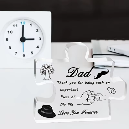 Dad Gifts Acrylic Block Puzzle Decorations for Dad Gifts for Dad from Daughter Son Christmas Birthday Gifts for Dad