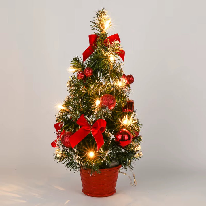 40CM Table LED Artificial Christmas Tree Decoration Light Pine Tree Mini Xmas Tree Christmas Decoration New Year 2024 Gift