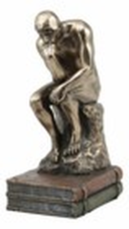 Auguste Rodin Le Penseur the Thinker Sitting on Books Statue the Poet Figurine