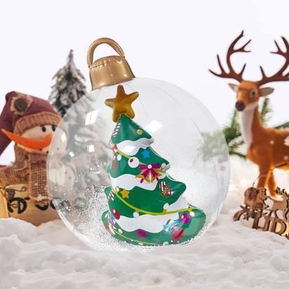 60Cm Transparent Giant Inflatable Christmas Ball with Lights Christmas Ornaments Christmas PVC Inflatable Decorated Ball