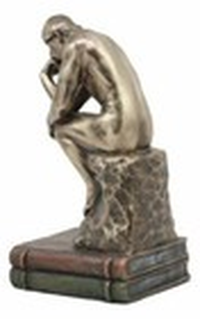 Auguste Rodin Le Penseur the Thinker Sitting on Books Statue the Poet Figurine