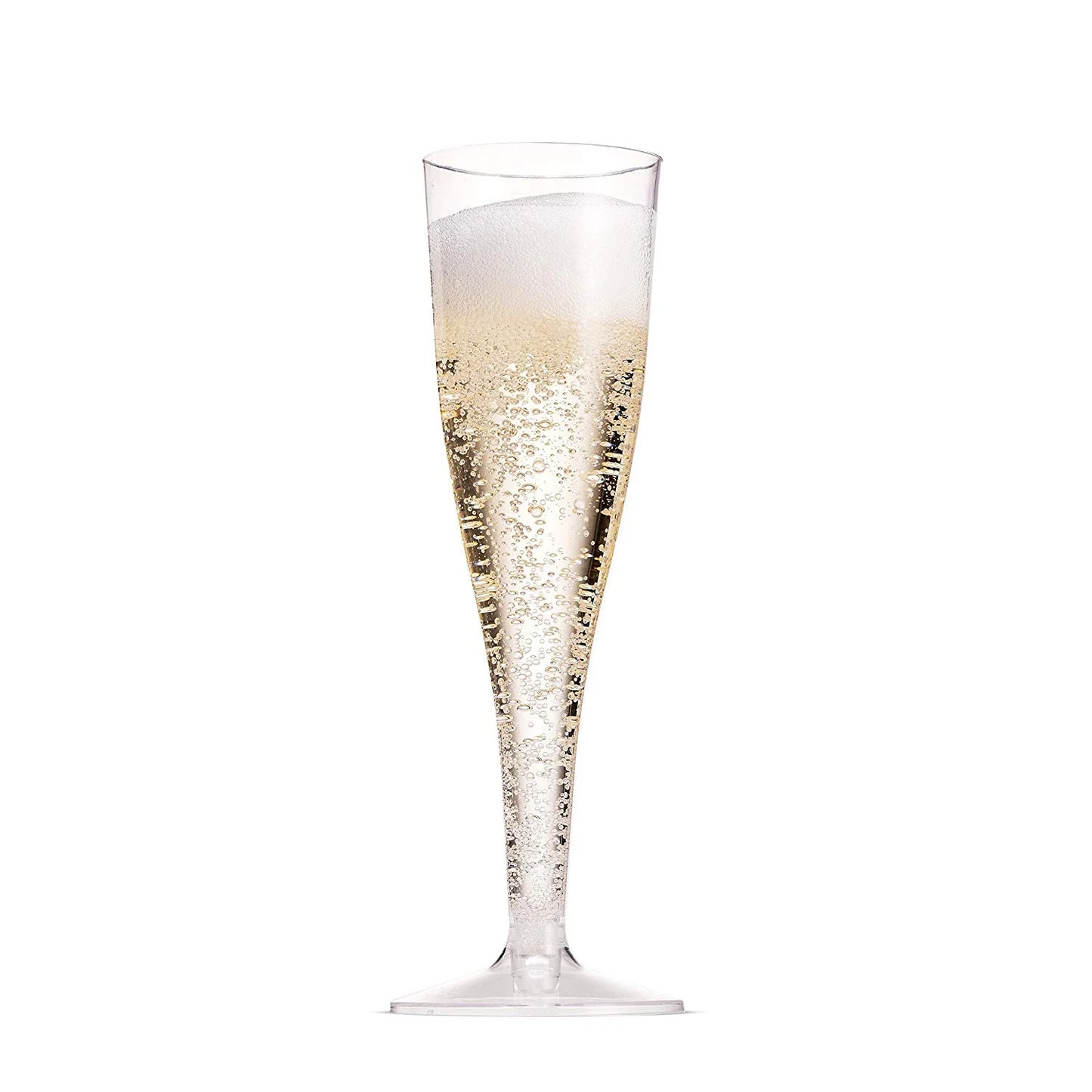 100 Pack Plastic Champagne Flutes, 5 Oz Clear Plastic Toasting Glasses, Disposable Wedding Party Cocktail Cups